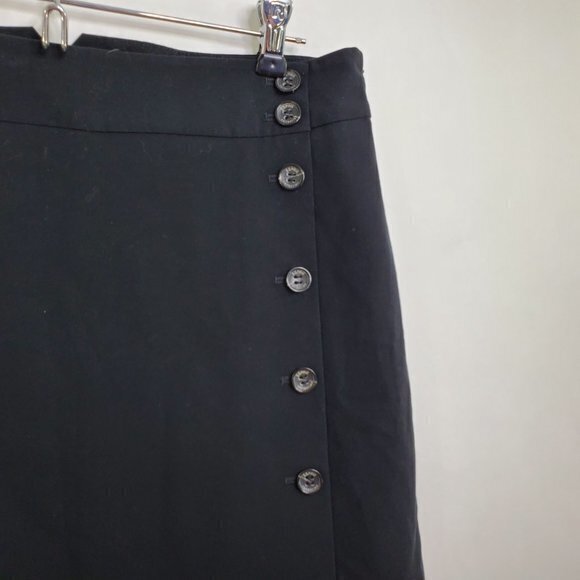 Esprit Skirt L 14‎ Pencil Navy Blue Button Short A- - Picture 3 of 9